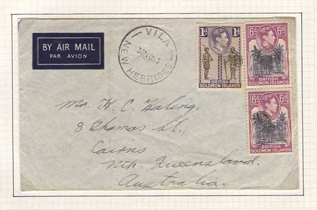 SOLOMON ISLANDS 1935 78 Postal History collection censor airmail 